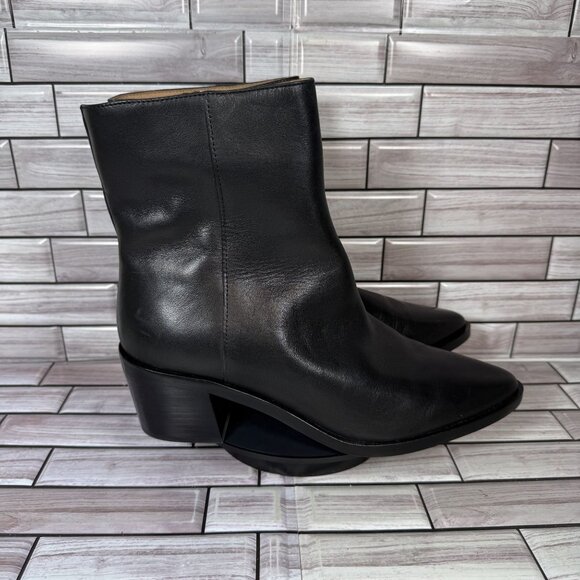 Madewell Women's Black Leather Almond Toe Chelsea Boots Shoe Size 9.5 - Picture 1 of 9